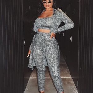 Snake Print 3 Piece Set Fashion Nova